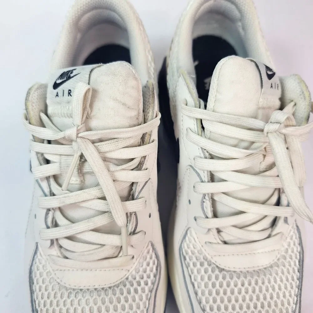 Nike Air Max Excee Sneakers Women 8 White Black Metallic Gold Running Shoes